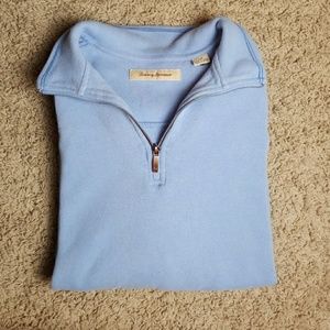 Tommy Bahama light blue quarter zip sweater
